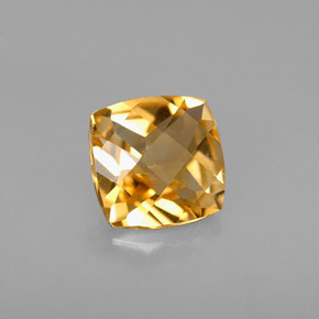 Citrino amarillo natural de 1,30 ct, corte cojín, VVS