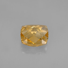 Citrino amarillo natural de 1,30 ct, corte cojín, VVS
