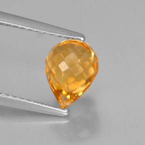 Citrino amarillo natural de 1,76 ct, briolette, VS