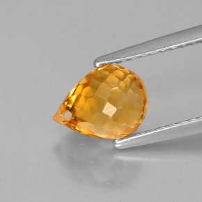 Citrino amarillo natural de 1,76 ct, briolette, VS