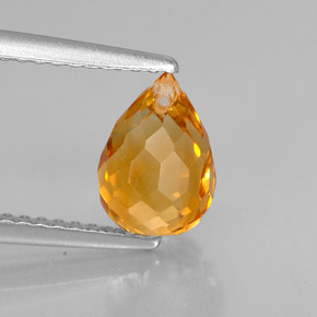 Citrino amarillo natural de 1,64 ct, briolette, VVS-VS