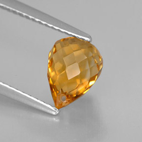 Citrino amarillo natural de 1,96 ct, briolette, VVS-VS
