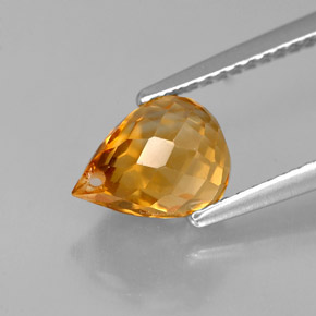 Citrino amarillo natural de 1,96 ct, briolette, VVS-VS