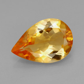 Citrino naranja natural de 2,77 ct, en forma de pera, IF