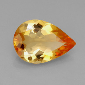Citrino naranja natural de 2,77 ct, en forma de pera, IF