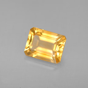 Citrino amarillo natural de 2,22 ct, corte esmeralda, VVS-VS