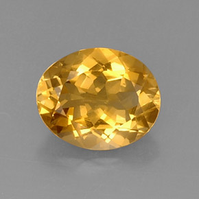 Citrino amarillo natural de 3,95 ct, corte óvalo, VVS