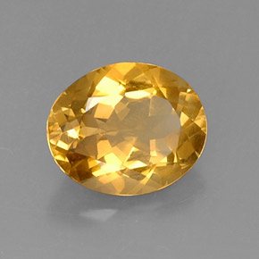Citrino amarillo natural de 3,95 ct, corte óvalo, VVS