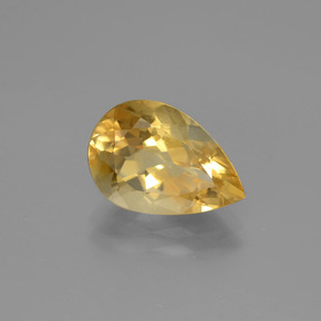 Citrino amarillo natural de 3,50 ct, en forma de pera, VVS