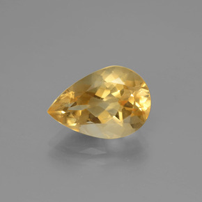 Citrino amarillo natural de 3,50 ct, en forma de pera, VVS