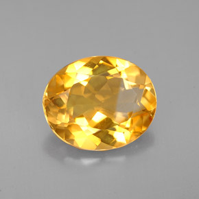 Citrino amarillo natural de 2,83 ct, corte óvalo, VVS
