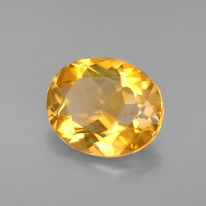 Citrino amarillo natural de 2,83 ct, corte óvalo, VVS