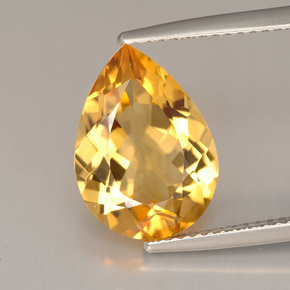 Citrino naranja natural de 4,53 ct, en forma de pera, VVS