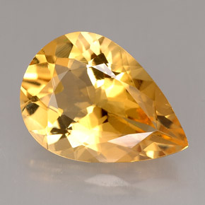 Citrino naranja natural de 3,95 ct, en forma de pera, VVS