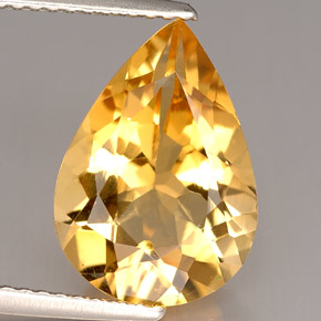 Citrino naranja natural de 3,95 ct, en forma de pera, VVS