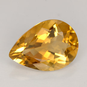 Citrino naranja natural de 4,30 ct, en forma de pera, VVS