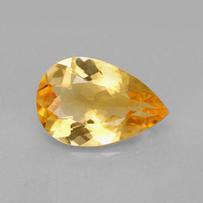 Citrino amarillo natural de 4,37 ct, en forma de pera, VVS