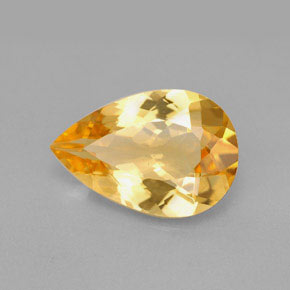 Citrino amarillo natural de 4,37 ct, en forma de pera, VVS