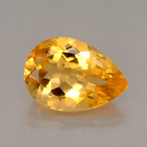 Citrino amarillo natural de 3,75 ct, en forma de pera, VVS-VS