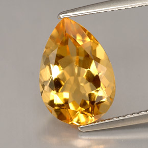 Citrino amarillo natural de 3,75 ct, en forma de pera, VVS-VS