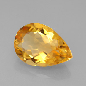 Citrino amarillo natural de 3,90 ct, en forma de pera, VVS