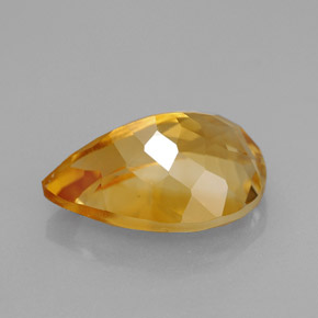 Citrino amarillo natural de 3,90 ct, en forma de pera, VVS