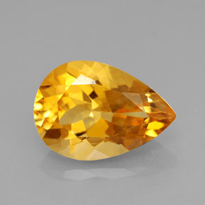 Citrino amarillo natural de 3,40 ct, en forma de pera, VVS