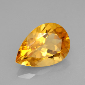 Citrino amarillo natural de 3,40 ct, en forma de pera, VVS