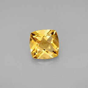 Citrino amarillo natural de 1,41 ct, corte cojín, VVS-VS