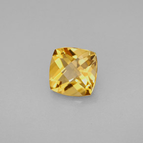Citrino amarillo natural de 1,41 ct, corte cojín, VVS-VS