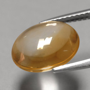 Citrino naranja natural de 3,54 ct, corte óvalo, transparente
