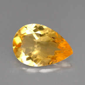 Citrino naranja natural de 3,00 ct, en forma de pera, VVS