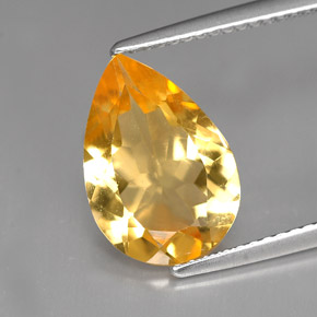 Citrino naranja natural de 3,00 ct, en forma de pera, VVS