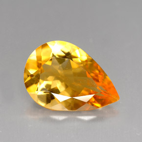 Citrino naranja natural de 2,71 ct, en forma de pera, VVS