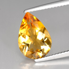 Citrino naranja natural de 2,71 ct, en forma de pera, VVS