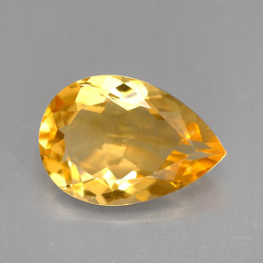 Citrino amarillo natural de 3,37 ct, en forma de pera, VVS-VS