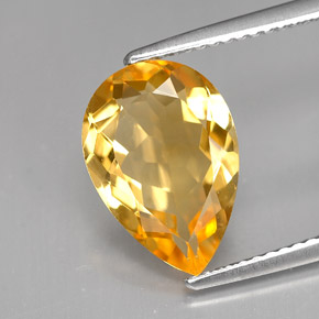 Citrino amarillo natural de 3,37 ct, en forma de pera, VVS-VS