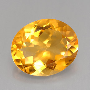 Citrino amarillo natural de 3,68 ct, corte óvalo, VVS-VS