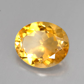 Citrino amarillo natural de 3,85 ct, corte óvalo, VVS