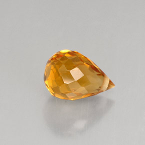 Citrino naranja natural de 1,47 ct, briolette, VS