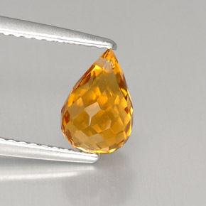 Citrino naranja natural de 1,47 ct, briolette, VS