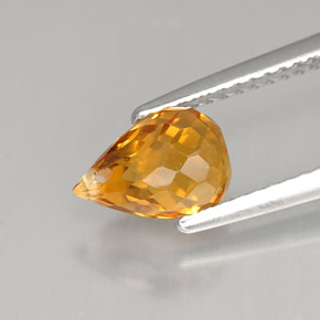 Citrino naranja natural de 1,47 ct, briolette, VS