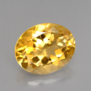 Citrino amarillo natural de 4,18 ct, corte óvalo, VVS