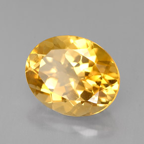 Citrino amarillo natural de 4,18 ct, corte óvalo, VVS