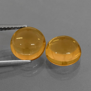 Gemas de citrino naranja natural de  ct, corte redondo, transparente