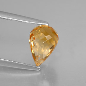 Citrino naranja natural de 1,51 ct, briolette, VVS