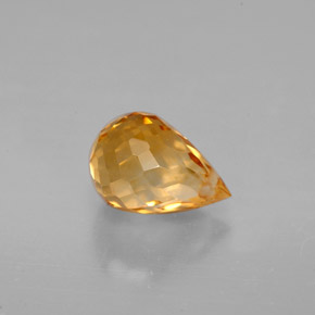 Citrino naranja natural de 1,51 ct, briolette, VVS