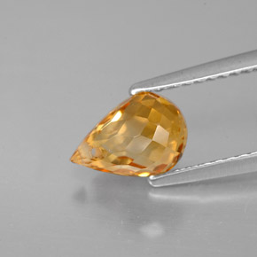 Citrino naranja natural de 1,51 ct, briolette, VVS