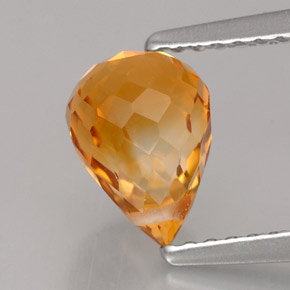 Citrino naranja natural de 1,56 ct, briolette, VVS