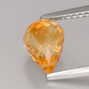 Citrino Naranja dorado natural de 1.33 ct, Corte Briolette, VS